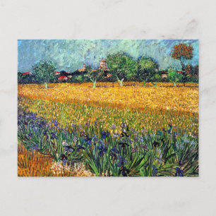 Postal Vincent Van Gogh - Vista De Arles Con Irises