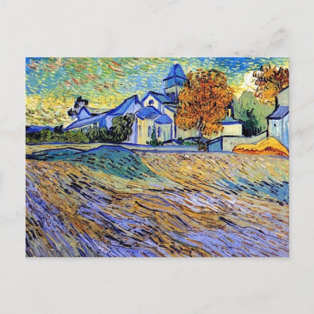 Postal Vincent Van Gogh - Vista del asilo y capilla (Anverso)