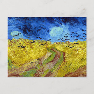 Postal Vincent van Gogh Wheatfield con Crows