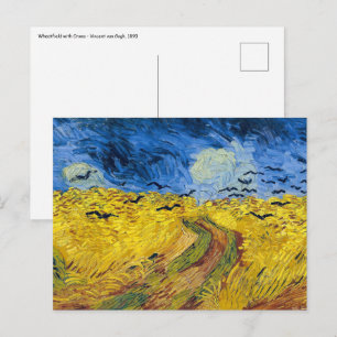Postal Vincent van Gogh - Wheatfield con cuervos