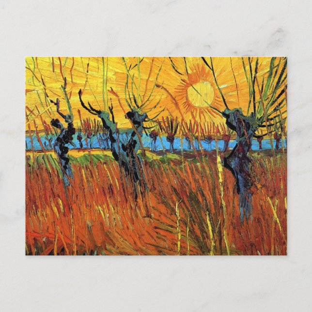 Postal Vincent Van Gogh - Willows At Sunset Bella Artes (Anverso)