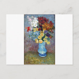 Postal Vincent Willem van Gogh - Flores en un jarrón azul