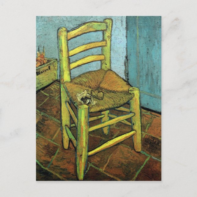 Postal Vincent's Chair y su Bella Artes de Pipe Van Gogh (Anverso)