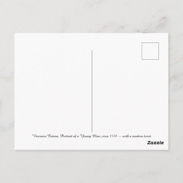 Postal Vincenzo Catena, retrato de un joven (Reverso)