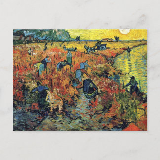 Postal Viñedo Rojo en Arlés de Vincent Van Gogh
