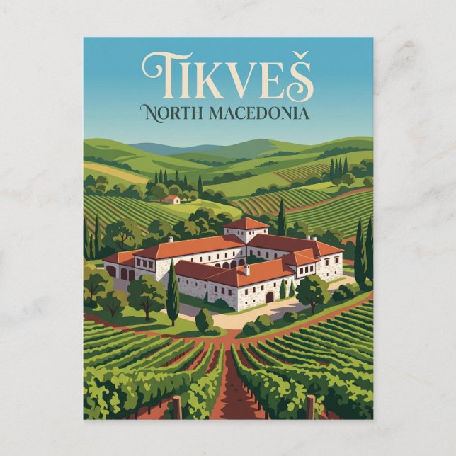 Postal Viñedo Tikveš Macedonia del Norte (Anverso)