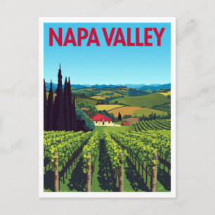 Postal Viñedos de Napa Valley Retro Travel