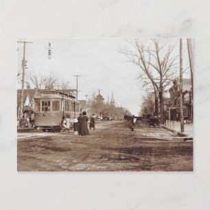 Postal Vineland NJ, Landis Ave, Trole, Scene, c1910