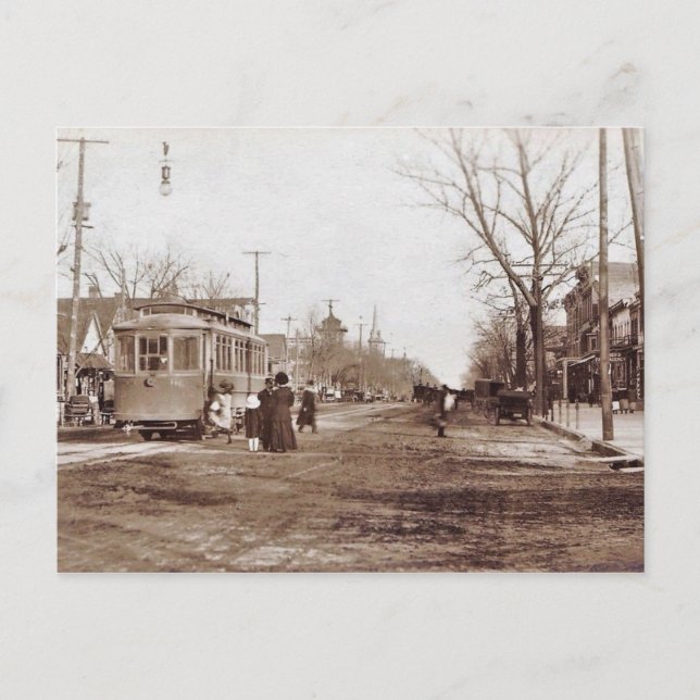 Postal Vineland NJ, Landis Ave, Trole, Scene, c1910 (Anverso)