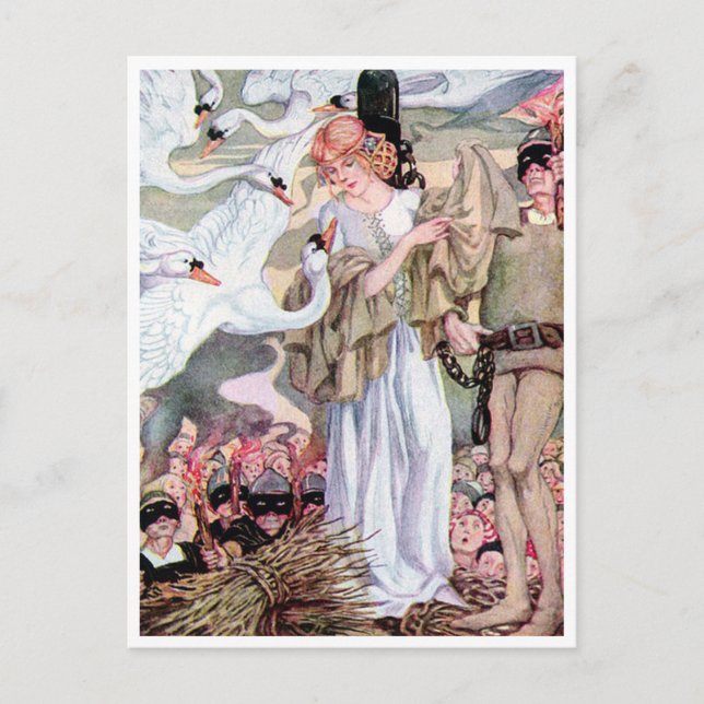 Postal Viñeta Anne Anderson Swan Princess (Anverso)