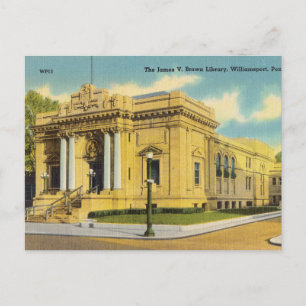 Postal Viñeta, Biblioteca, Williamsport, Pensilvania