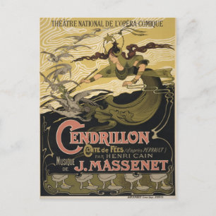 Postal Viñeta Cendrillon Cinderella Opera Francesa París