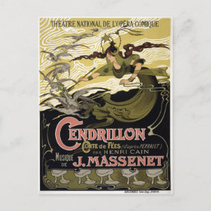 Postal Viñeta Cendrillon Cinderella Opera Francesa París