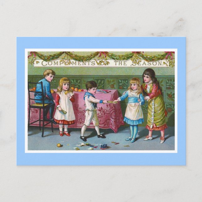 Postal Viñeta "Compliments of the Season" (Anverso)