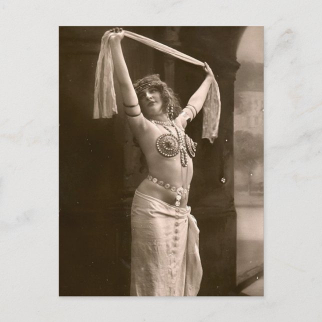 Postal Viñeta de bailarina de danza del vientre de Victor (Anverso)