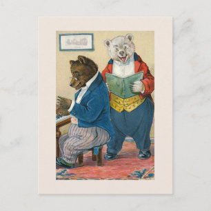 Postal Viñeta de "Bears Making Music"