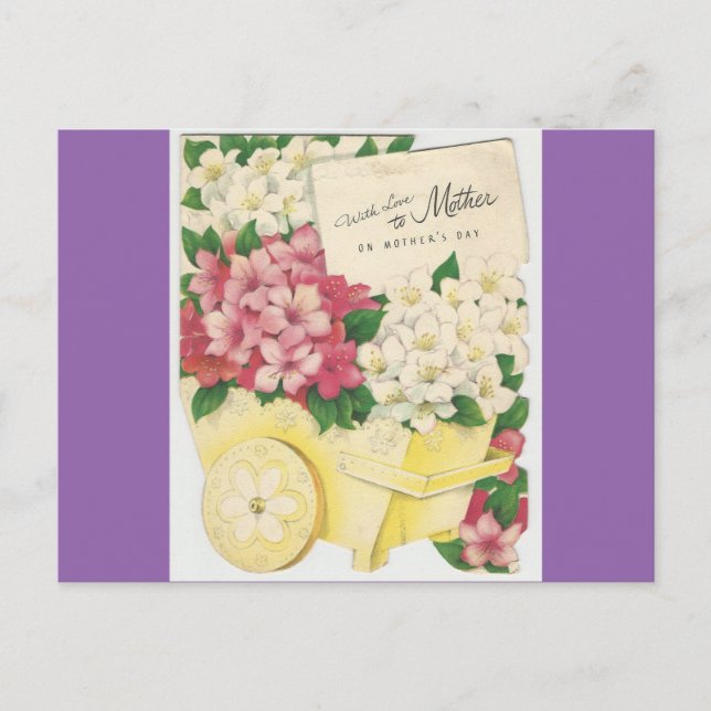 Postal Viñeta de flores del Día de la Madre (Anverso)