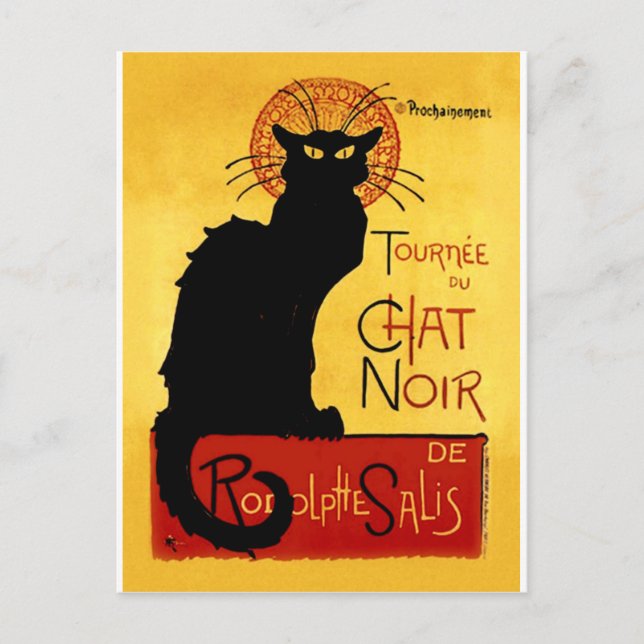 Postal Viñeta de gato negro Tournée du Chat Noir, teófilo (Anverso)
