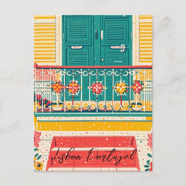 Postal Viñeta de Lisboa Portugal (Anverso)