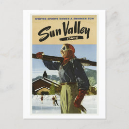 Postal Viñeta de los años 40 en Sun Valley Idaho USA Ski 