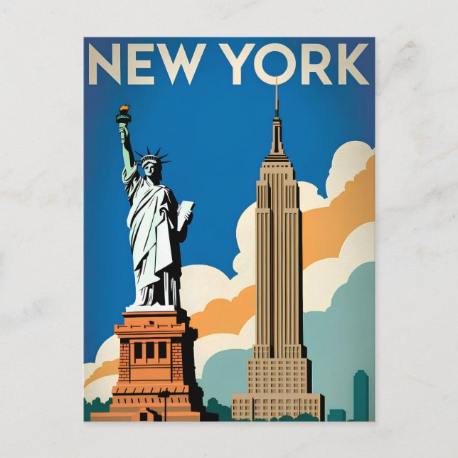 Postal Viñeta de los Estados Unidos de Nueva York (Anverso)