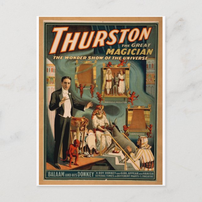 Postal Viñeta de Thurston, "La maravilla del universo" (Anverso)
