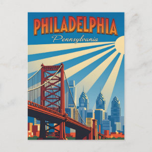 Postal Viñeta Filadelfia Pennsylvania