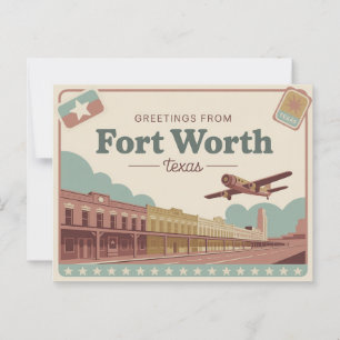 Postal Viñeta Fort Worth Postcard   Saludos