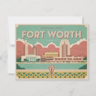 Postal Viñeta Fort Worth Postcard   Saludos