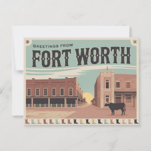 Postal Viñeta Fort Worth Postcard   Saludos