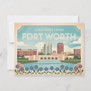Postal Viñeta Fort Worth Postcard   Saludos