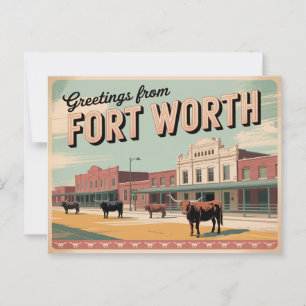 Postal Viñeta Fort Worth Postcard   Saludos