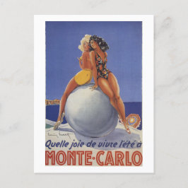 Postal Viñeta Monte Carlo Dos mujeres en trajes de baño