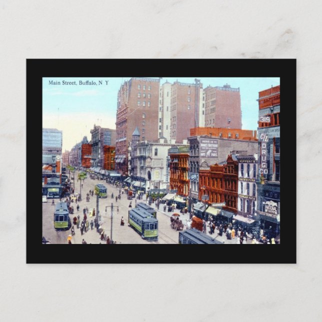 Postal Viñeta principal de St Buffalo Nueva York 1913 (Anverso)