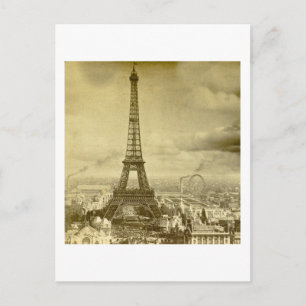 Postal Viñeta Torre Eifel París Francia 1889