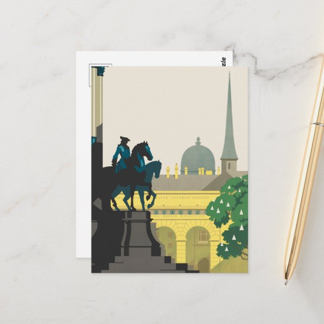 Postal Viñeta Viena Austria Viaje cuadrado de Joseph (Anverso/Reverso In Situ)