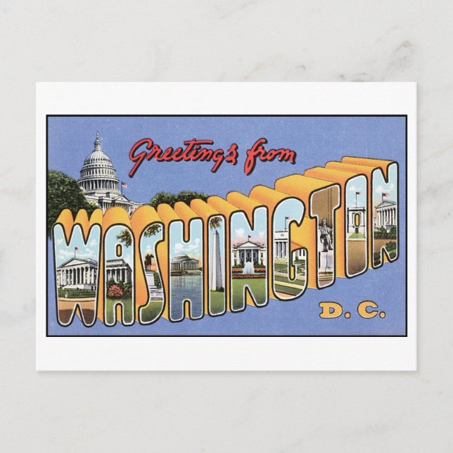 Postal Viñeta Washington, DC Postcard (Anverso)