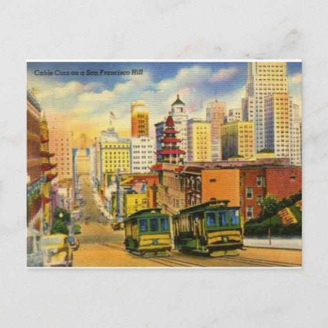 Postal Viñetas de cable en San Francisco Hill (Anverso)