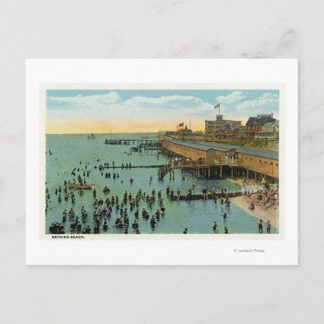 Postal Viñetería de Martha, vista aérea de la playa (Anverso)