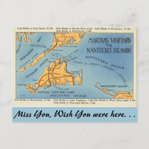 Postal Vineyard de Massachusetts Marthas, Islas Nantucket