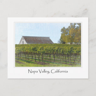 Postal Vineyard de Napa Valley California y Barn