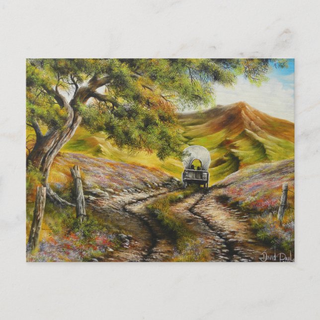 Postal Viniendo a la ciudad de Pintando por David Paul (Anverso)