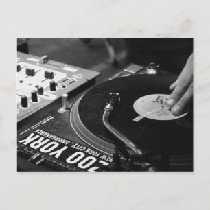 Postal vinilo de hilatura DJ 1
