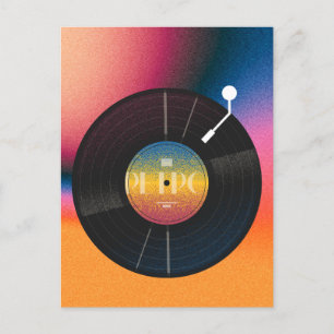 Postal Vinilo retro colorido