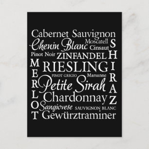 Postal Vino de variedades de uva