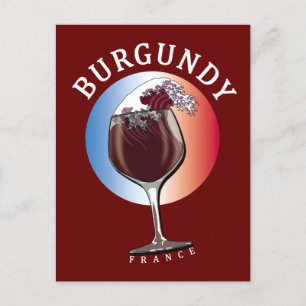 Postal Vino francés de Borgoña