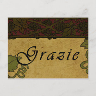 Postal Vinos de uva de Grazie - Postcard