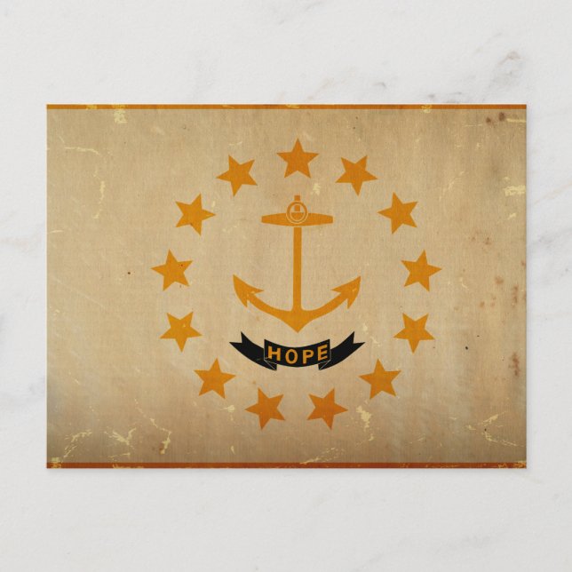 Postal VINTACIÓN DE LA Bandera Estatal Rhode Island (Anverso)