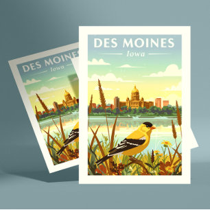 Postal Vintaeg Des Moines Iowa