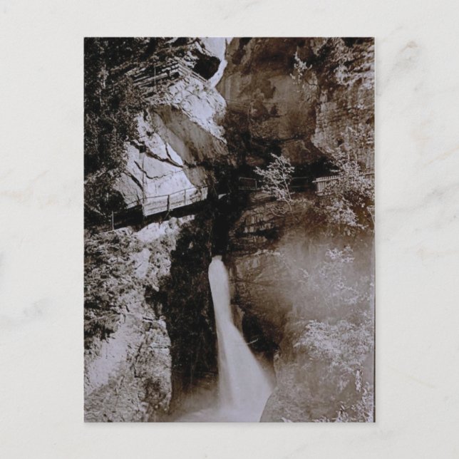 Postal Vintage, 1890, Trummelbach Falls, Lauterbrunnen (Anverso)